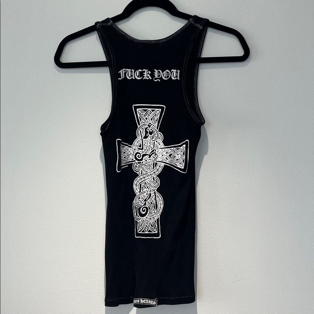 Chrome Hearts Black Tank Top with White Logo